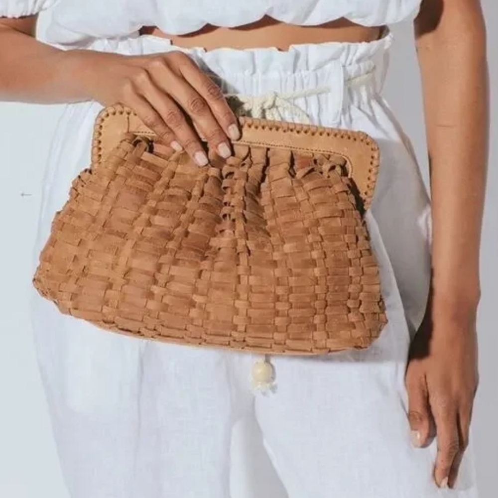 Cleobella Rocco Woven Leather Clutch
